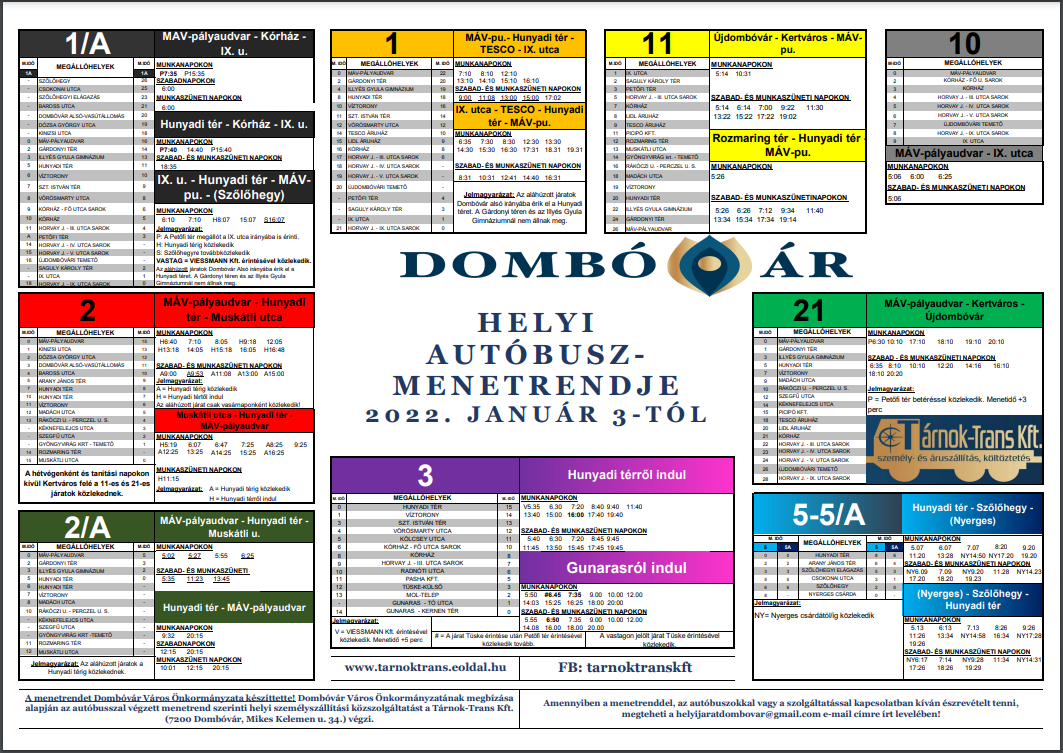 Busz menetrend Dombóvár PDF